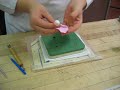 Preparing rose petal from fondant