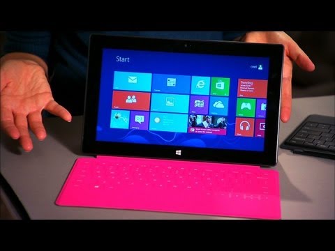 Microsoft Tablet - http://cnet.com/alwayson Microsoft's new tablet running Windows RT is here. Molly Wood unboxes the Surface with both touch keyboards and gives her first impr...