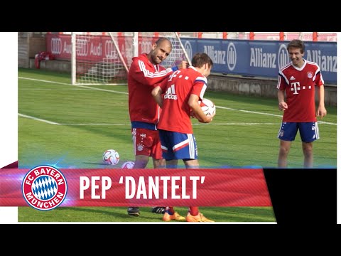 Pep tries keepy-uppies