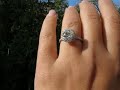 2.64ct Antique Cushion in Platinum Micropave Halo