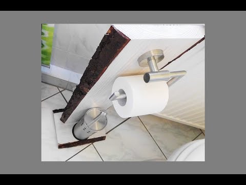 WC Garnitur / Holz / DIY / Massivholz mit Rinde/ heimwerken