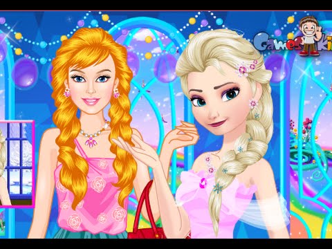 Trò chơi trang điểm và chọn thời trang cho Công chúa Barbie và Elsa (Barbie And Elsa Casual Fashion)