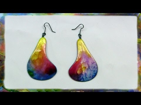 Earrings - Visit http://www.watercolorjewelry.com to learn more about my jewelry creations. In this video I demonstrate my unique process on how to create Watercolor Pa...