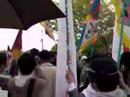 The torch relay in the wakasato Park(nagano japan)