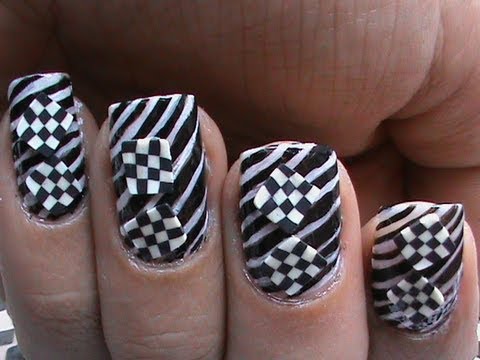 Optical Illusion Nails! Checks or Stripes Art ? Nail polish designs - Latest Nail Ideas DIY Tutorial