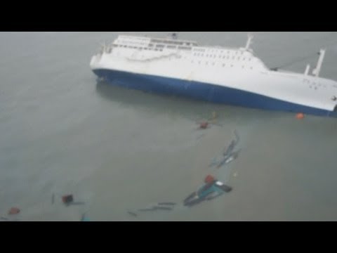 South Korea ferry: Footage of passengers moments before ship sinks