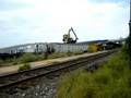 Unloading ties at Rhinecliff Station