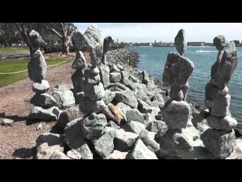 Rock Balancing in Sea Port Village San Diego