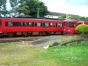 九州横断特急５号人吉行き，６号別府行き　豊後荻駅発車