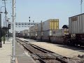 A monster lashup of BNSF Dash-9 #4500, TFM AC4400CW #2623, BNSF SD40-2 #6864 (Ex. ATSF Bluebonnet), BNSF C40-8W #923 (Ex. ATSF Warbonnet), BNSF Dash-9 #5294, BNSF Dash-8 #508, BNSF Dash-9 #5347, BNSF SD40-2 #6705, BNSF SD40-2 #8016 lead a relativly short intermodal North on the BNSF line over the old Rock Island diamond.SEE MY OTHER VIDEOS!!