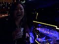 Debbie hanging out in a limo