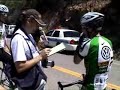 drew miller crosses the finish line winning the 2003 la vuelta de bisbee cycling event.  the race is held annually in bisbee, arizona, usa.