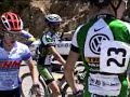 drew miller crosses the finish line winning the 2003 la vuelta de bisbee cycling event.  the race is held annually in bisbee, arizona, usa.