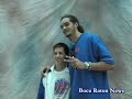 Mario Sarmento, Sports Editor from the Boca Raton News, interviews Udonis Haslem of the Miami Heat