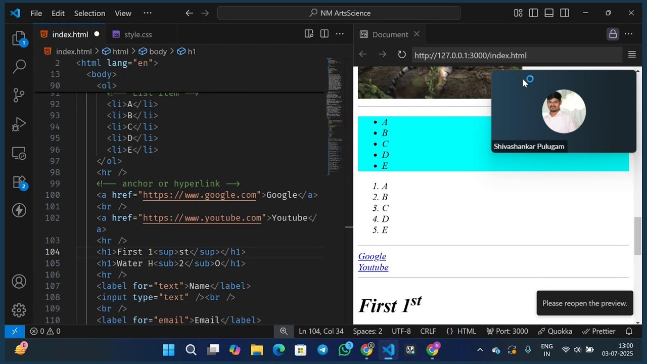 Naan Mudhalavan Frontend Development Session - 2
