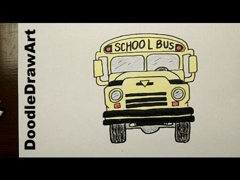how to draw school bus