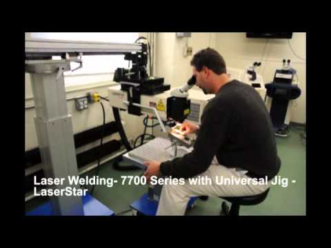 <h3>Laser Welding - Tool & Die Mold Cavity Repair </h3>This presentation demonstrate actual laser welding of a Tool &amp; Die Mold Cavity using the LaserStar Universal Jig Multi-purpose laser welding system. The Universal Jig is integrated with a LaserStar 7700 Series Dual Component Welder available in 50W, 100W, and 150W power levels.<br><br>
