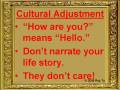 Intercultural Orientation : Culture Shock  -- Rey Ty