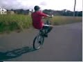 Wheelie without front wheel in a bike