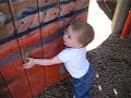 Owen talking about rock climbing wall