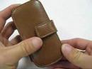 PDair Leather Case for Palm Centro - Book Type (Brwon)