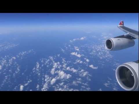Swiss Airbus A340-300 - powerful take-off in Zuerich bound for Newark