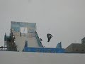 Snowboard jumps at Sapporo Snow Festival