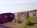 peeling out in the cemetery