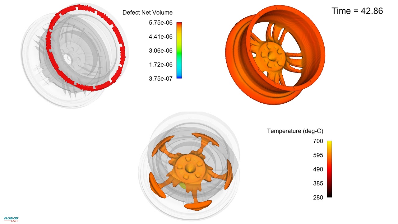 Aluminum Wheel LPDC Solidification | FLOW-3D CAST