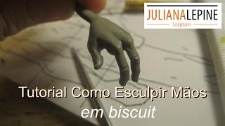 Tutorial como esculpir mãos em biscuit- parte 02 (passo a passo)