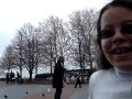 sister gettting scared by birds