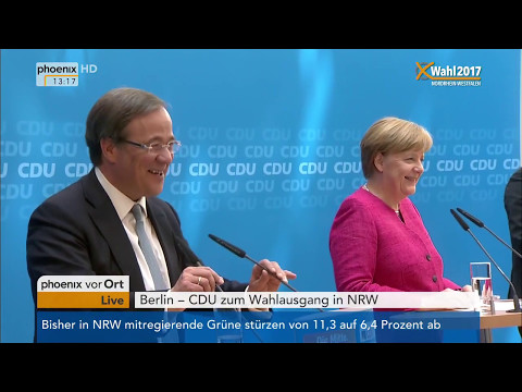 Landtagswahl Nordrhein-Westfalen: Pressekonferenz von Angela Merkel und Armin Laschet