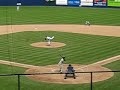 terry evans softly lines out to the short stop as his bat breaks.