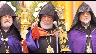 His Holiness Aram I, presided over Divine Liturgy at St. Sarkis Armenian Church of Douglaston.