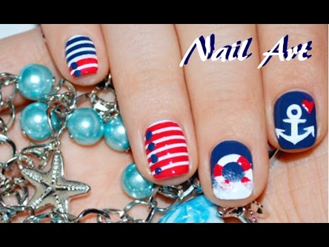 Морской дизайн ногтей / Nautical Nail Art / MixStyleCappuccino