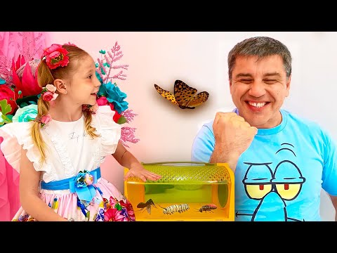 Nastya learn insects with her dad. Educational and useful video for children