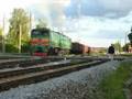 LDZ 2TE10M-3422 leaving Livani on coal train