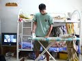 Ironing one's labor dress