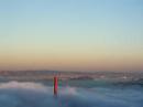 Sunset as Golden Gate, SF Bay are fogged in