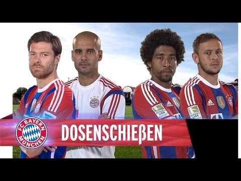 Dosenschießen Xabi/Pep vs. Dante/Rafinha