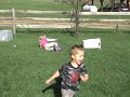 Aurora and Shane play in the yard Aurora and Shane play in the yard