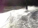 waterskiing on a piece of wood waterskiing on a piece of wood
