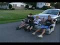 couch riding down tha street