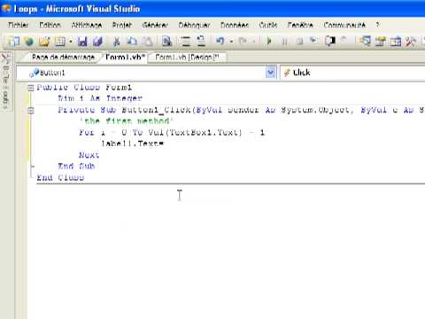 Visual studio Programmation Loops