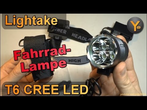 Lightake 4T6 XML CREE LED Fahrrad-Lampe / Kopf-Lampe mit 4x Superhellen LEDs / 4800mAh Akku