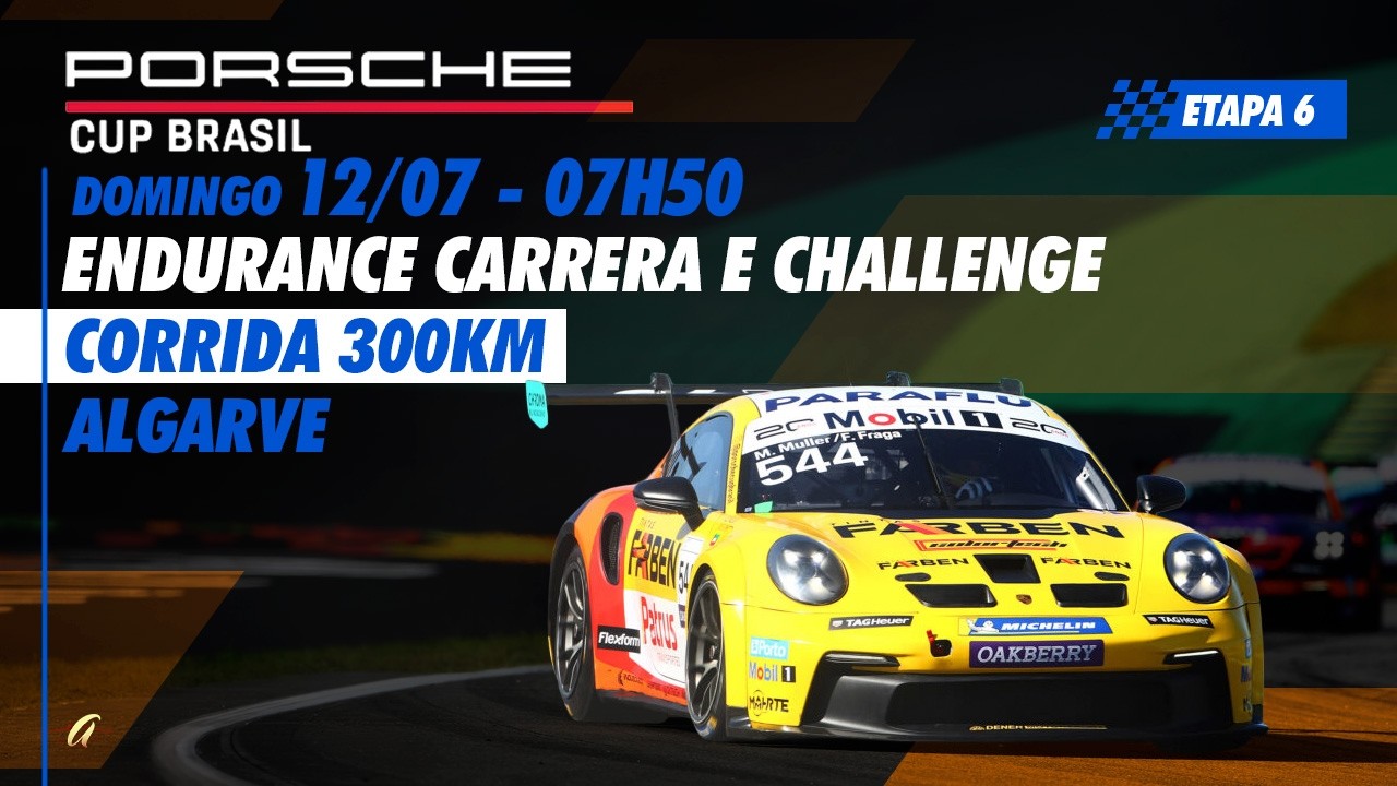 PORSCHE CUP BRASIL AO VIVO - CORRIDA - ALGARVE - Domingo (12/07) - 7h50