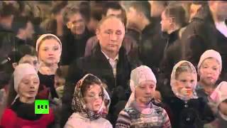 Путин встретил Рождество под Великим Новгородом