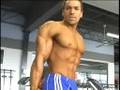 Bodybuilder Michael Dameron posing