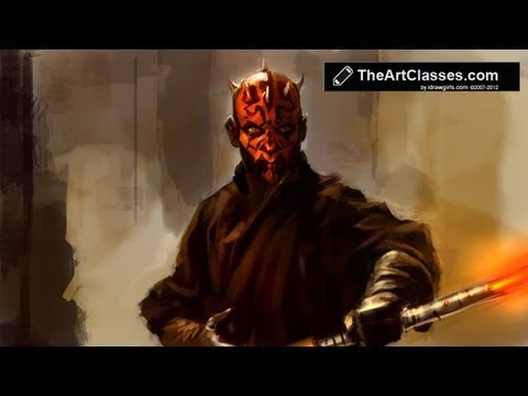 idrawgirls - Download Photoshop Brushes and Articles link below: http://www.idrawgirls.com/free-art-lesson-download.html Photoshop digital painting tutorial Darth Maul fr...