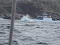 Dag na storm varen we van Egersund zuidwaarts en komen een veerboot tegen